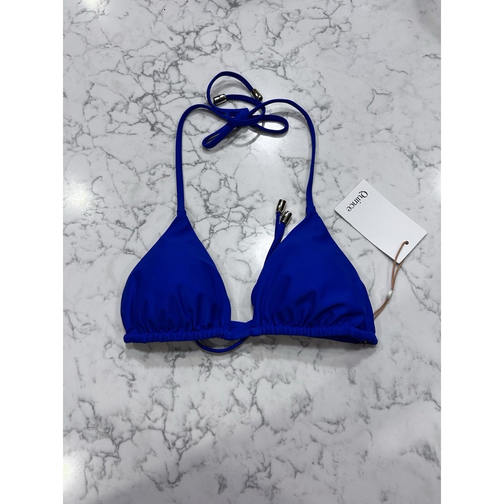 NWT Quince Electric Blue Italian Triangle Bikini Top Size XS